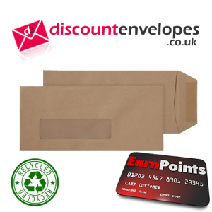 Pocket Gummed Window Manilla 229×102mm 80gsm