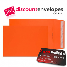 Gusset Pocket Peel and Seal Pumpkin Orange C4 324×229×25mm