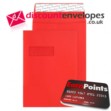 Gusset Pocket Peel and Seal Window Pillar Box Red C4 324×229×25mm 140gsm
